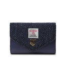 B40251 NAVY HERRINGBONE Colour Handwoven Small Women's Harris Tweed Wallet Gaelsong