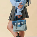 B40254 Handmade Harris Tweed Satchel Bag Blue Gaelsong
