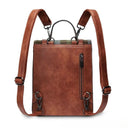 B40256 Authentic Harris Tweed Highland Backpack Chestnut Blue Back View Gaelsong
