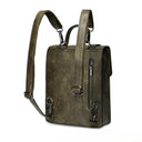 B40256 Authentic Harris Tweed Highland Backpack Chestnut Herringbone Back View Gaelsong
