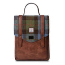 B40256 Authentic Harris Tweed Highland Backpack Chestnut Blue Gaelsong
