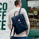 B40256 Authentic Harris Tweed Highland Backpack Navy Lifestyle  Gaelsong
