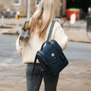 B40256 Authentic Harris Tweed Highland Backpack Navy Lifestyle Gaelsong
