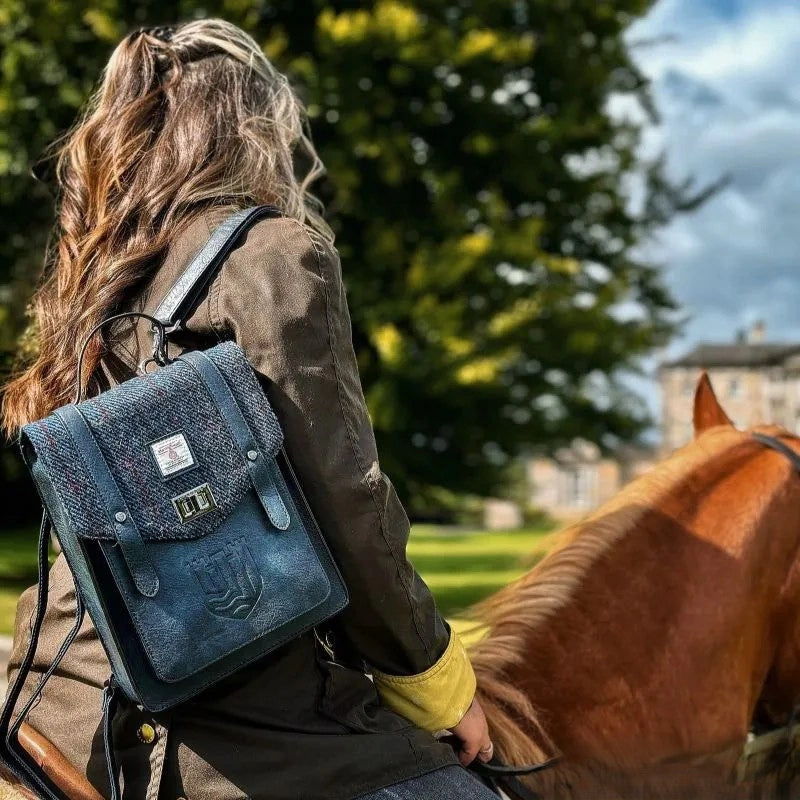 cherchbi tweed and leather backpack Authentic Harris Tweed Highland Backpack
