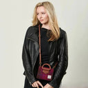 B40257 Handcrafted Harris Tweed Midi Tote Bag Fuchsia Lifestyle  Gaelsong
