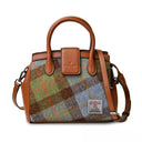 B40258 Authentic Harris Tweed Small Tote Bag Chestnut Blue Gaelsong
