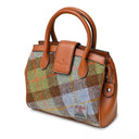 B40258 Authentic Harris Tweed Small Tote Bag Chestnut Blue Gaelsong
