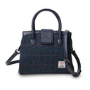 B40258 Authentic Harris Tweed Small Tote Bag Navy Overcheck Gaelsong
