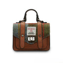 B40259 Genuine Harris Tweed Small Satchel Chestnut Blue Gaelsong
