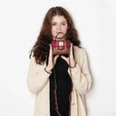 B40259 Genuine Harris Tweed Small Satchel Fuchsia Lifestyle Gaelsong
