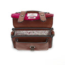 B40259 Genuine Harris Tweed Small Satchel Fuchsia Inside View Gaelsong
