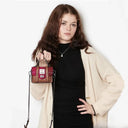 B40259 Genuine Harris Tweed Small Satchel Fuchsia Lifestyle Gaelsong
