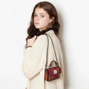 B40259 Genuine Harris Tweed Small Satchel Fuchsia Lifestyle Gaelsong
