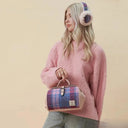 B40260 Handmade Harris Tweed Doctor Bag Pink Blue Gaelsong

