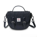 B40261 Handcrafted Harris Tweed Women's Satchel Purse Black Herringbone Gaelsong

