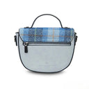 B40261 Handcrafted Harris Tweed Women's Satchel Purse Blue Back View Gaelsong
