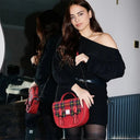 B40261 Handcrafted Harris Tweed Women's Satchel Purse Royal Stewart Lifestyle Gaelsong
