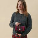 B40261 Handcrafted Harris Tweed Women's Satchel Purse Fuchsia Lifestyle Gaelsong
