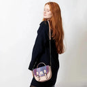 B40261 Handcrafted Harris Tweed Women's Satchel Purse Pink Blue Gaelsong
