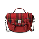 B40261 Handcrafted Harris Tweed Women's Satchel Purse Royal Stewart Gaelsong
