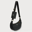 B40262 Scottish Handwoven Harris Tweed Shoulder Bag Black Herringbone Gaelsong
