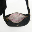 B40262 BLACK HERRINGBONE Colour Scottish Handwoven Harris Tweed Shoulder Bag Inside View Gaelsong