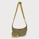 B40262 Scottish Handwoven Harris Tweed Shoulder Bag Chestnut Herringbone Gaelsong
