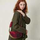 B40262 Scottish Handwoven Harris Tweed Shoulder Bag Fuchsia Lifestyle Gaelsong
