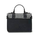 Handcrafted Harris Tweed Small Satchel Purse Black White back view Gaelsong