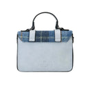 Handcrafted Harris Tweed Small Satchel Purse Blue back view Gaelsong