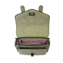 Handcrafted Harris Tweed Small Satchel Purse Chesnut Blue inside view Gaelsong