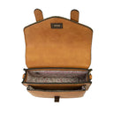 Handcrafted Harris Tweed Small Satchel Purse Chesnut Herringbone inside view Gaelsong