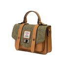 Handcrafted Harris Tweed Small Satchel Purse Chesnut Herringbone side view Gaelsong