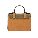 Handcrafted Harris Tweed Small Satchel Purse Chesnut Herringbone back view Gaelsong