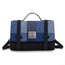 B40264 Handwoven Genuine Harris Tweed Satchel Bag Blue Gaelsong
