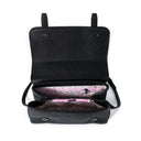 B40264 Black Colour Handwoven Genuine Harris Tweed Satchel Bag Inside View Gaelsong
