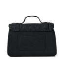 B40264 Black Colour Handwoven Genuine Harris Tweed Satchel Bag Back Side View Gaelsong
