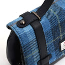 B40264 Blue Handwoven Genuine Harris Tweed Satchel Bag Closeup Handle View Gaelsong
