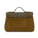 B40264 Handwoven Genuine Harris Tweed Satchel Bag Chestnut Herringbone Back View Gaelsong
