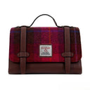 B40264 Handwoven Genuine Harris Tweed Satchel Bag Fuchsia Gaelsong
