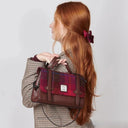 B40264 Handwoven Genuine Harris Tweed Satchel Bag Fuchsia Gaelsong
