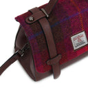 B40264 FUCHSIA Handwoven Genuine Harris Tweed Satchel Bag Side View Gaelsong
