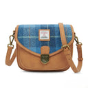 B40265 Authentic Handwoven Harris Tweed Saddle Bag Blue Gaelsong
