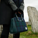 B40266 MEDIUM BLACK WATCH Colour Handcrafted Harris Tweed Callie Tote Bag Lifestyle Gaelsong