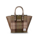 B40266 MEDIUM CHESTNUT Colour Handcrafted Harris Tweed Callie Tote Bag Front View Extended Gaelsong