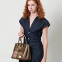 B40266 Handcrafted Harris Tweed Callie Tote Bag Chestnut Medium Lifestyle Gaelsong
