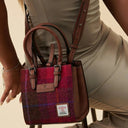 B40266 MINI FUCHSIA Colour Handcrafted Harris Tweed Callie Tote Bag Lifestyle Gaelsong