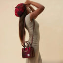 B40266 Handcrafted Harris Tweed Callie Tote Bag Mini Fuchsia Lifestyle Gaelsong

