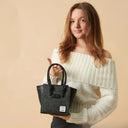 B40266 Handcrafted Harris Tweed Callie Tote Bag Mini Grey Herringbone Lifestyle Gaelsong
