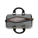 B40267 Black and white Colour Handwoven Harris Tweed Duffle Bag Inside View Gaelsong